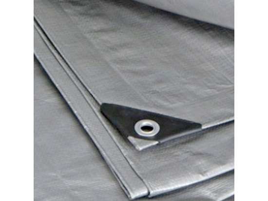 PE-PLANE, extra dick, 260 g/m², silber-schwarz,