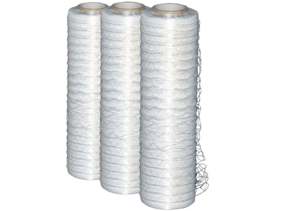 Flexibles Netz für die manuelle Palettierung (40 % Dehnbarkeit), farblos, Packung mit 9 Stück