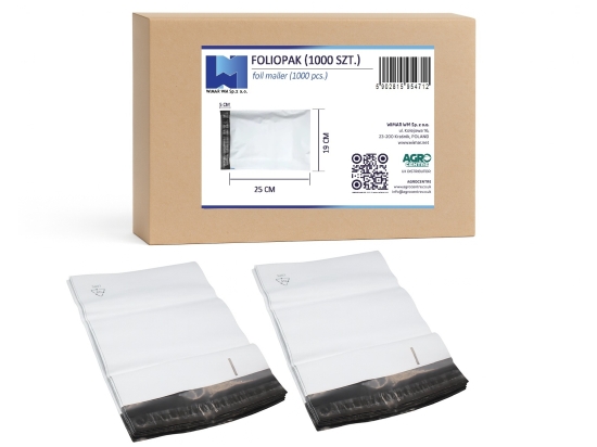 B5-Versandtaschen 19 × 25 cm, LDPE 55 Mikrometer, Karton mit 1000 Stück