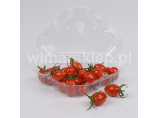 Dreieckiger Behälter mit Deckel, 250 g, für Obst und Gemüse – PET-Clamshell – 600 Stück
