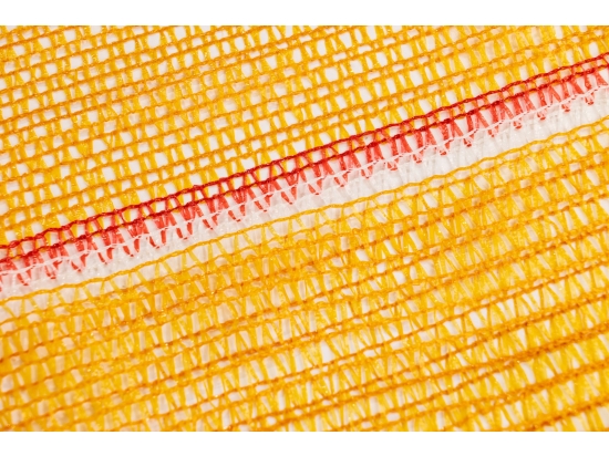 Raschel-Säcke, 15 kg, 42 x 60 cm, mit PL-Flagge, orange, 100 Stück, für Kartoffeln