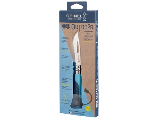Opinel Outdoor-Messer Blue 08 mit Pfeife und Säge