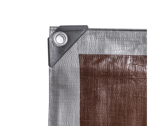 DICKE PE-PLANE,  210 g/m²,  silber-braun, Schutzplane