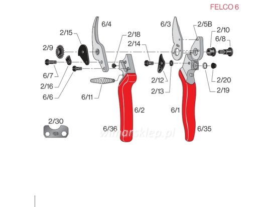 Felco 6 Gartenschere, ergonomisches, leichtes Modell