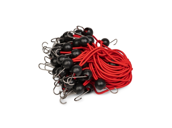 Befestigungsgummibänder für Planen mit Kugel und Haken, rot, 10 cm