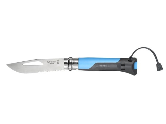 Opinel Outdoor-Messer Blue 08 mit Pfeife und Säge