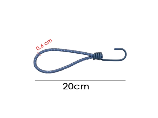 Elastisches Gummiband mit Metallhaken, 0,6 x 20 cm, 10 Stück, für Krokodilklemmen und Ösen