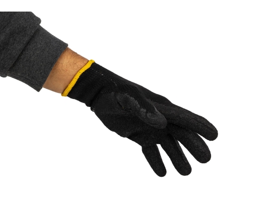 Robuste Baumwollhandschuhe von Dragos – Schwarz, 12 Paar, Größe auswählen