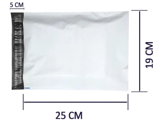 B5-Versandtaschen 19 × 25 cm, LDPE 55 Mikrometer, Karton mit 1000 Stück