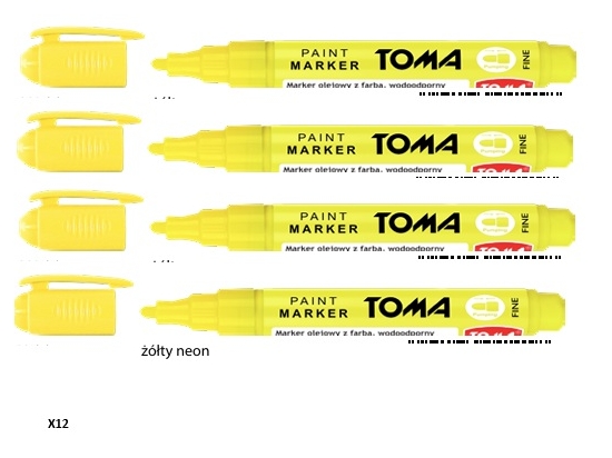 Unauswaschbare Öl-Gartenmarker, 1,5 mm, NEON-GELB, Packung mit 12 Stück