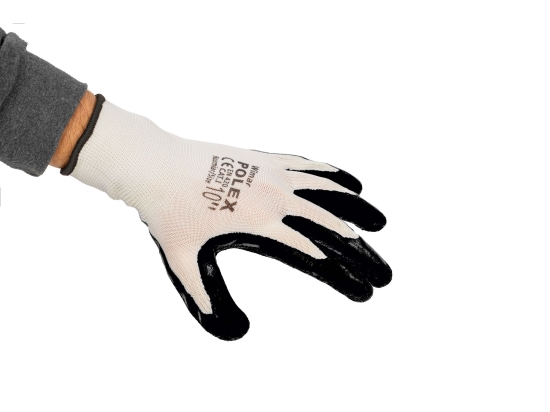 Polex-Schutzhandschuhe für Bau und Landwirtschaft – 12 Paar, schwarz, Größe auswählen
