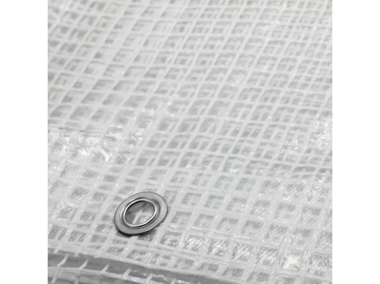 Verstärkte PE-Plane, 100 g/m², transparent, Leno-Gewebe