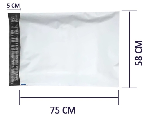 Kurier-Versandtaschen 6XL 58 x 75 cm, LDPE 55 Mikrometer, Karton mit 500 Stück