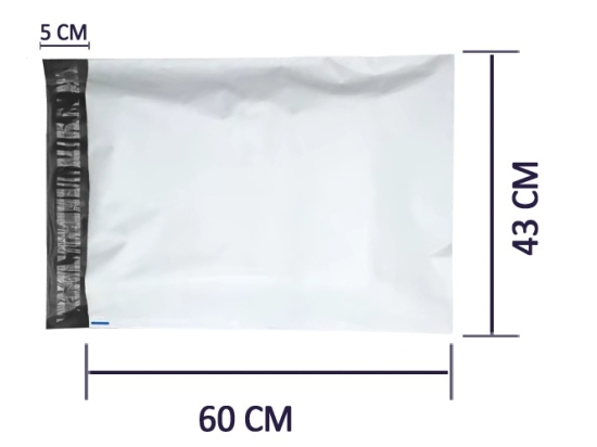 A2-Versandtaschen 43 x 60 cm, LDPE 55 Mikrometer, Karton mit 500 Stück