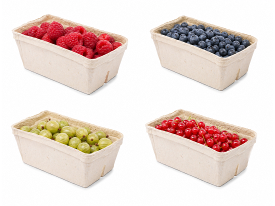 Obstschale aus Zellstoff 400g, ohne Aufdruck, Karton 420 Stück