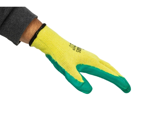 Robuste Baumwollhandschuhe von Dragos – Grün, 12 Paar, Größe auswählen