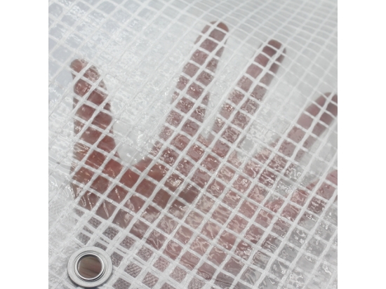Verstärkte PE-Plane, 100 g/m², transparent, Leno-Gewebe