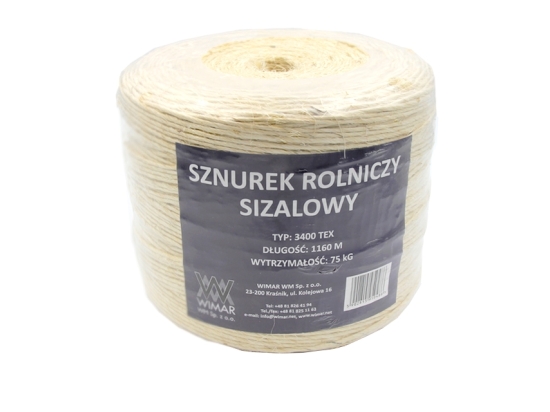 Sisal-Schnur für landwirtschaftliche Zwecke 3400-TEX, Packung mit 6 Stück