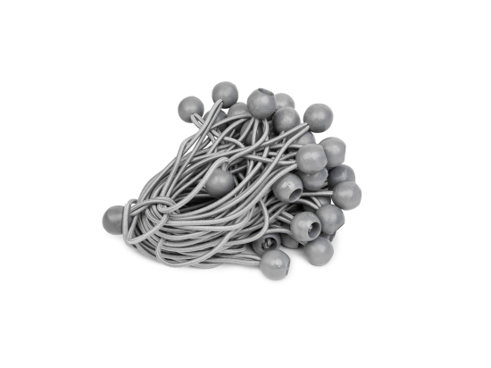 Befestigungsgummibänder mit Kugel, für Planen und Zelte, grau, 20 cm