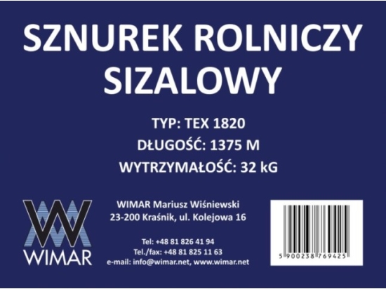 Sisal-Schnur WIMAR 1820-TEX, 1375 m, 6er-Pack