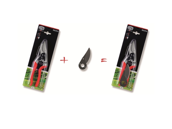 Set: Felco 8 Gartenschere + schwarze Ersatzklinge 7/3 F-Tech
