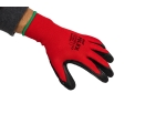 Polex-Schutzhandschuhe für Bau und Landwirtschaft – 12 Paar rot-schwarz, Größe auswählen