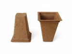 Quadratischer, hoher Bio-Blumentopf aus Kokosfaser HS 11 x 11 x 16 cm, 1,5 l  WIMAR