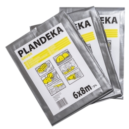DICKE PE-PLANE,  210 g/m²,  silber-braun, Schutzplane