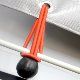 Befestigungsgummibänder mit Kugel, für Planen und Zelte, rot, 10 cm