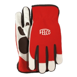 Felco 702 Schutzhandschuhe aus Leder/Spandex, weiß-rot