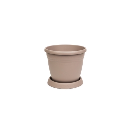 Dekorativer Blumentopf „Pegaz“ mit Untersetzer, 11 l, Farbe: Tortora-Beige, 28 cm