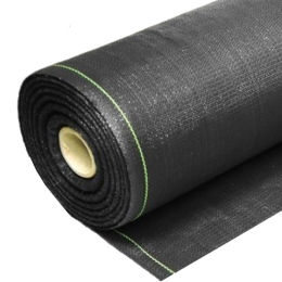 Agrargewebe 0,6 x 100 m, schwarz, grüne Streifen, 99 g