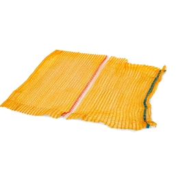 Raschel-Säcke, 15 kg, 42 x 60 cm, mit PL-Flagge, orange, 100 Stück, für Kartoffeln